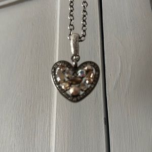 Vintage Style Heart Gem Pendant Necklace